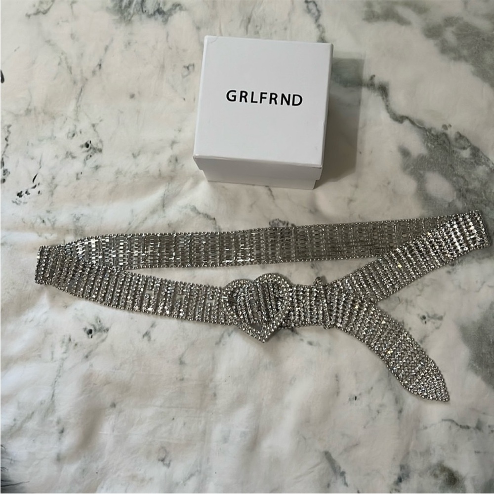 GRLFRND Silver Rhinestone Belt